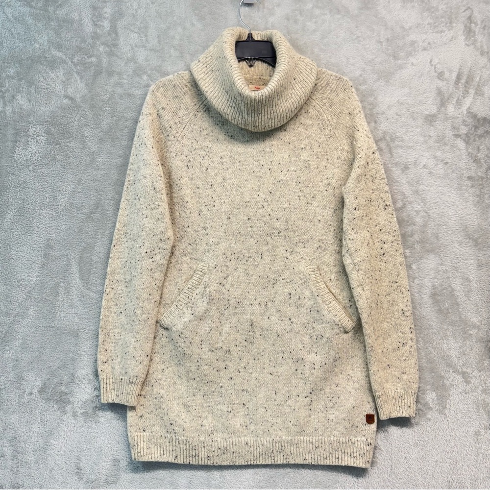 Burton Durable Goods Beige Turtle Neck Wool Blend Ski Sweater Womens Size L - Picture 2 of 8